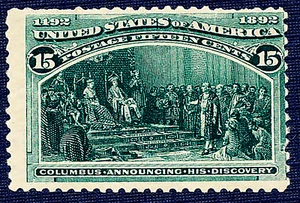 15c COLUMBUS EXIB. GREEN, 1892, MNH, FINE SCOTT238, CV$US600 - Picture 1 of 2