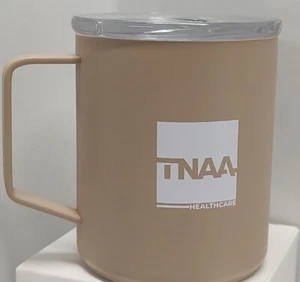 Created 12oz. Edelstahl Camp Becher - hellbraun/creme. Reisekrankenschwester. Versand schnell - Bild 1 von 9