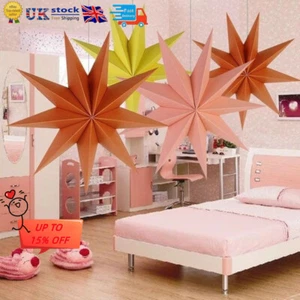 Large 3D Paper Star Wedding Party Hanging Bedroom Home Decor Decoration Craft - Picture 1 of 21