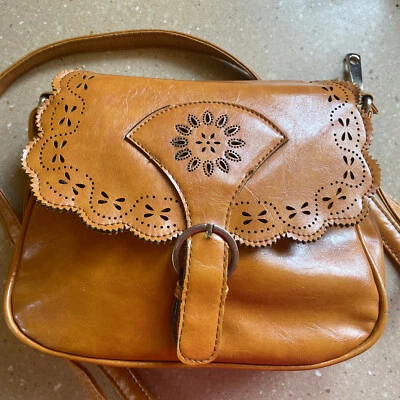 Bolso Bandolera Ajustable Julia and Michael Marrón Imitación Cuero Mediano Foto 1 de 4