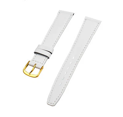 TIMEX Correa de Reloj de Cuero Cónico Blanco 18 mm - Hebilla Dorada (Vestido e Informal) Foto 1 de 2