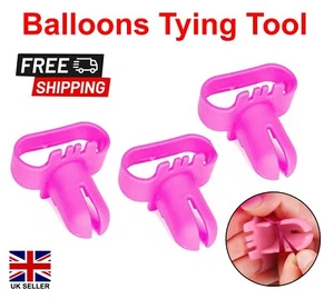 3 - 10 PCs Balloons Knot Tying Tool Pink Balloon Knotter Balloon Tying Clips - Picture 1 of 4