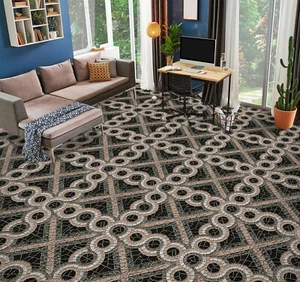 3D Black Pattern 5284 Floor WallPaper Murals Wall Print Decal AJ WALL Fay - Picture 1 of 5