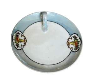 Cesta de frutas Noritake plato de servidor lustre azul blanco Art Deco - Imagen 1 de 6