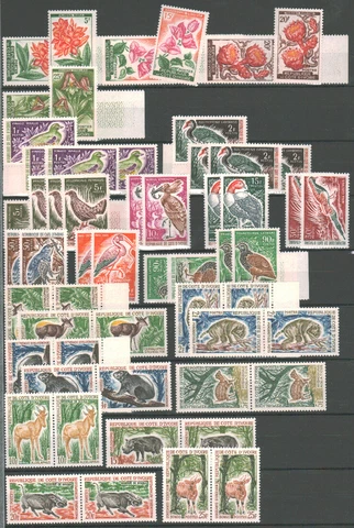 Ivory Coast Accumulation MNH CV$235.00 1961-1965 on Stock Pages Cover