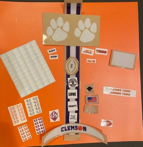 CLEMSON TIGERS - BUILD YOUR OWN CUSTOM MINI HELMET - WITH 2021 UPGRADES Cover