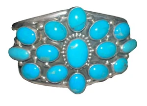 Sterling Silver Turquoise Cuff Bracelet LBEGAY? Signed - Picture 1 of 11