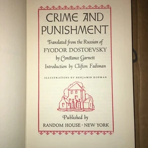vintage "crime punishment" dostoevsky 1956 illustrated. DJ is Worn - Picture 1 of 12