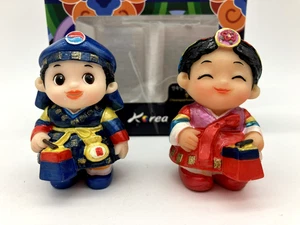 Set of Traditional Korean Folk Doll Figurines Bride & Groom New by Deirume - Picture 1 of 8