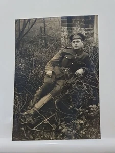 Vintage Postcard, WWI Soldier Resting (10PQ) - Picture 1 of 2