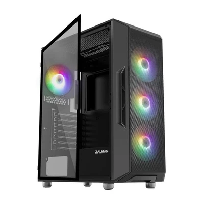 Zalman i3 NEO ATX Mid Tower Gaming PC Case - 4 x 120mm Fixed RGB Fans Preinst... - Image 1 of 4