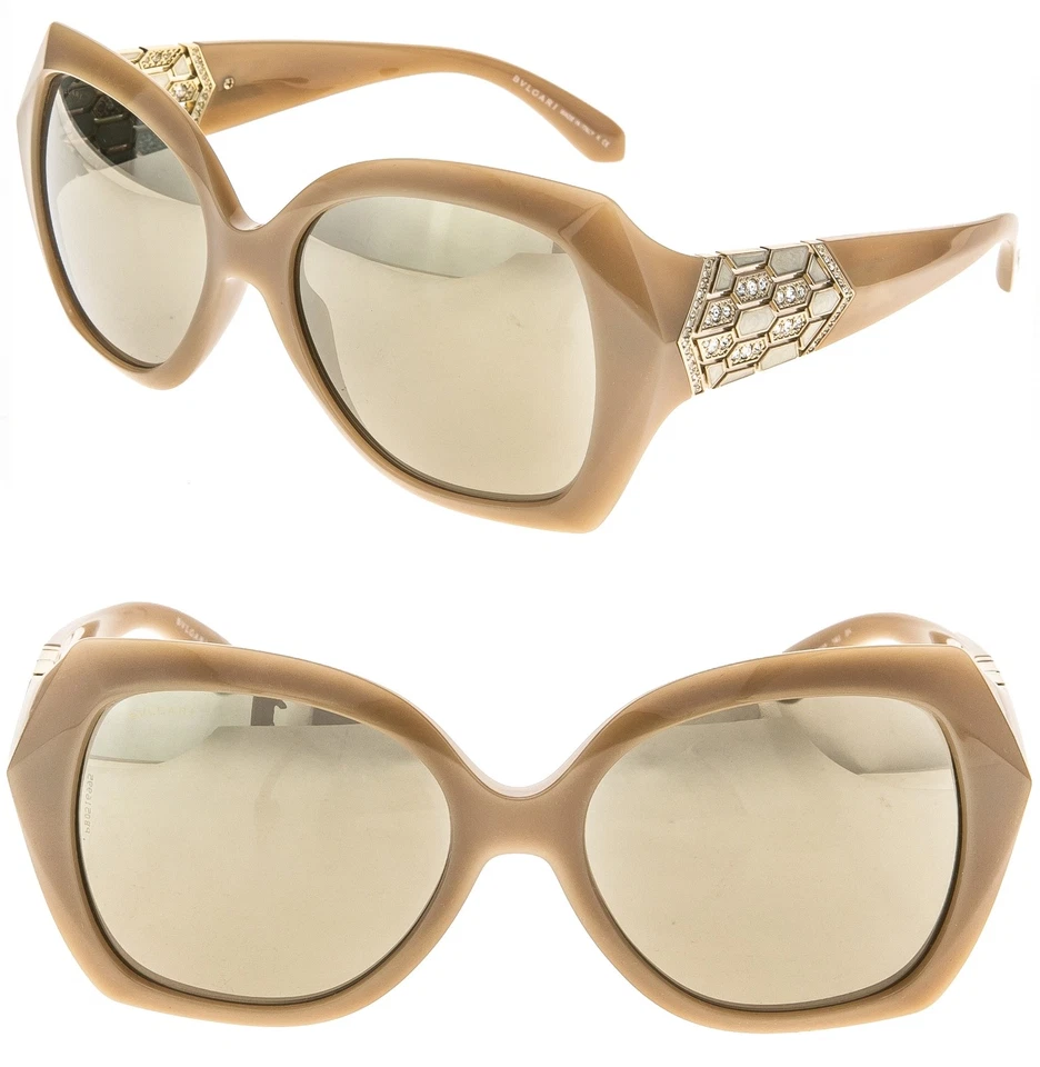 Bvlgari 8182b Sunglasses 11215a Light Brown 100 Authentic