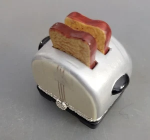Cooking Club of America " Chrome Toaster "Porcelain Trinket Collectible Box - Picture 1 of 7