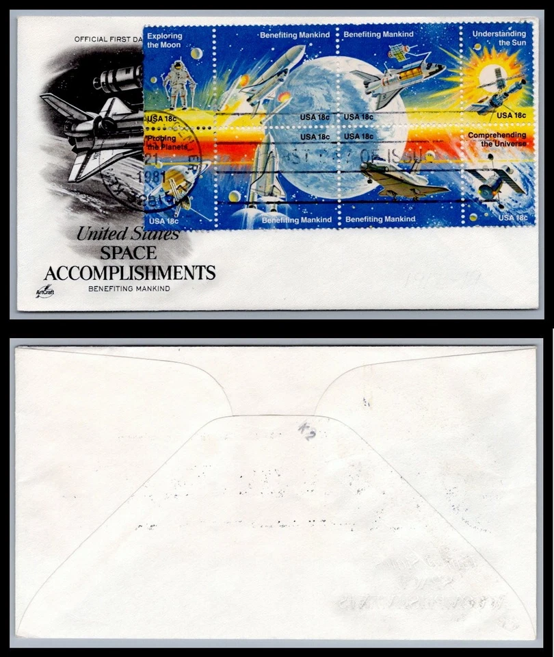 US FDC # 1912-1919 18c Space Achievement  ArtCraft Official  1981, 9Q964 - Image 1 of 1