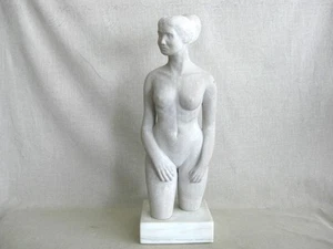 Vintage Female Figure Stone Carving Sculpture Large Portrait Statue Handmade - Picture 1 of 12