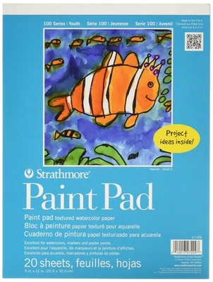 Strathmore 27-209 100 Series Youth Paint Pad, 9 by 12, 20 Sheets, White, 9x12 - Image 1 of 3