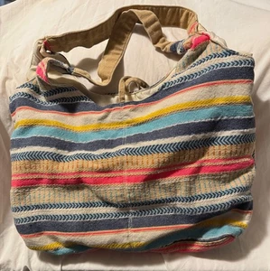 Bolso de Hombro Boho Hobo India Tejido Rayas Holgado Cartera Multicolor Festival - Imagen 1 de 4