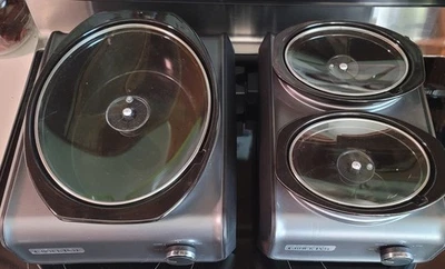 CROCK POT  3.5 &  2-1  Quart Double Crock Slow Cookers  Connectable Banquet - Image 1 of 4