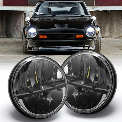 Par de faros LED redondos de 7 pulgadas haz alto/bajo para Datsun 240Z/260Z/280Z/280ZX Foto 1 de 4