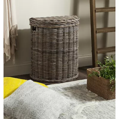 SAFAVIEH Damari Wicker Storage Hamper | Grey | - Image 1 of 4
