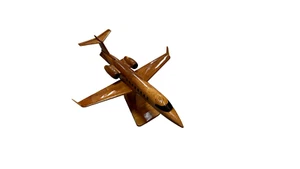 Lear 45 Mahogany Wood Desktop Airplane Model - Picture 1 of 5