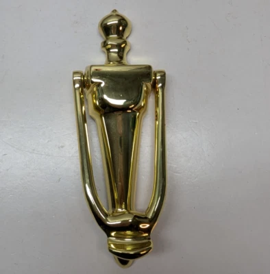 Винтажный полированный латунный дверной молоток викторианский стиль 7,5 дюйма золотистый тон - Изображение 1 из 4