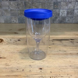 Vaso de vino Vino 2 Go vaso de viaje aislado doble pared acrílico tapa azul - Imagen 1 de 10