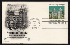 USA, SCOTT # UX83, ARTCRAFT FDC CARD - MORMON TEMPLE, HISTORIC PRESERVATION 1980 - Picture 1 of 1