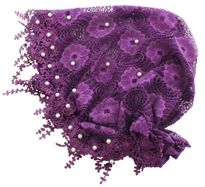 Salma Large Hijab Lace Caps Muslim wedding special occasion Ramadan Eid Hijab - Picture 1 of 28