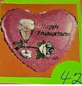 18" Happy Engagement Rose and Glass Mylar Balloon without self sealer - Picture 1 of 1