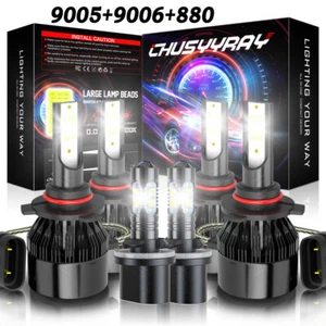 For Nissan Titan 2004-2015 6X Combo LED Headlight Hi/Lo Beam Fog Light Bulbs Kit - Picture 1 of 14