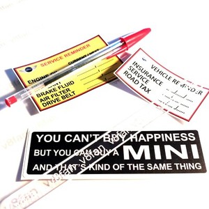 #SET275 ""NEU MINI HAPPINESS"" - 3x lustige Aufkleber für BMW MINI Cooper"