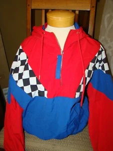 NEW 26 international jacket wind shirt top coat checkered Race Car size Large 🏁 - Picture 1 of 11