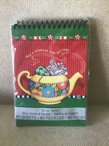 Mary Engelbreit Sleepy Mouse in a cup Christmas 80 Sheet Spiral Tablet 2012 NEW - Picture 1 of 3