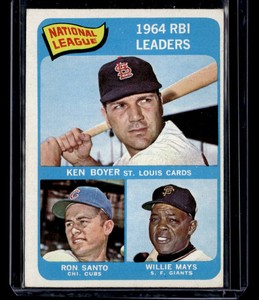1965 Topps #6 Ken Boyer / Ron Santo / Willie Mays LL VG