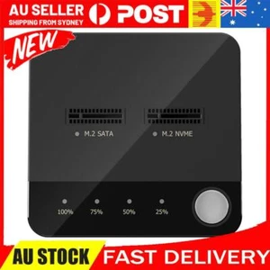 M.2 SATA/NVMe Dual-Bay Docking Station Duplicator with LED Indicator M.2 Cloner - Photo 1/12