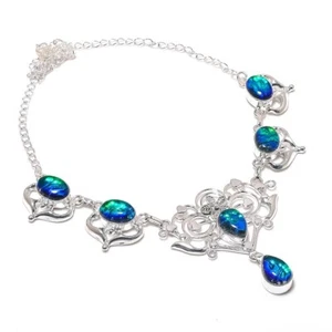 Triplet Opal Gemstone Handmade 925 Sterling Silver Jewelry Necklace Size 18" - Picture 1 of 1