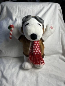 Gemmy Peanuts Snoopy Flying Ace Aviator Animated Musical Plush 12” Christmas - Picture 1 of 13