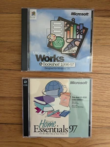 Microsoft Works & Bookshelf 1996-97 + Microsoft Home Essentials 97 - Picture 1 of 2