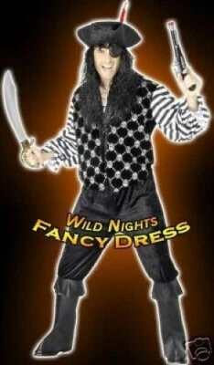 Mens Deluxe Black Pirate Costume - Image 1 of 2