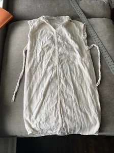 Old Navy Maternity Gauzy Womens Small V-neck dress w/tie White Yellow - Picture 1 of 6