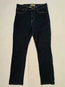 Levis Womens 724 Size 31 Very Dark Wash Blue High Rise Straight Jeans - Picture 1 of 11