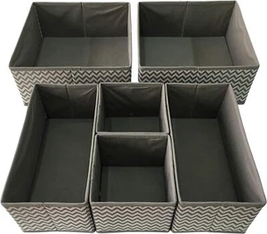 Foldable Storage Box with Drawers for Underwear, Bras, Socks, 6 Pack - Picture 1 of 4