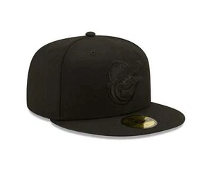 Baltimore Orioles New Era Color Pack Black on Black 59fifty Fitted Hat - Picture 1 of 20