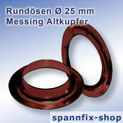 100 Pezzo Occhielli Ø 25 MM Ottone Vecchio Rame Camion Piano Tout Bandierina - Immagine 1 di 3