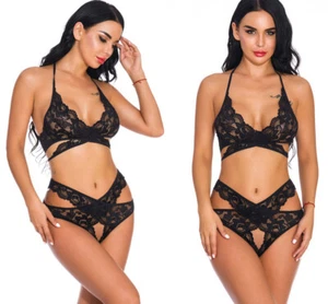 Sexy Nightwear Sleepwear Lingerie Babydoll Lace Underwear Nightgown Bodysuit - Picture 1 of 3