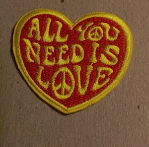ALL YOU NEED IS LOVE COLLECTABLE RARE VINTAGE PATCH EMBROIDED 90'S METAL LIVE - Picture 1 of 1