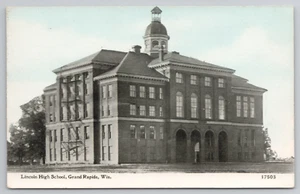 Grand Rapids WI Lincoln High School Wisconsin Postcard Now Demolished 1910's - Picture 1 of 4