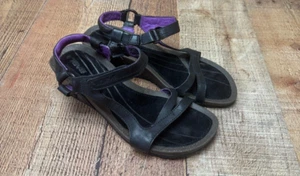 Teva Cabrillo Slingback Sandals 1002370 Women 6 Purple Black Leather Wedge Heels - Picture 1 of 8