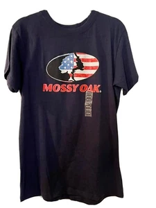 Camiseta Mossy Oak by Staghorn Creek Para Hombre Azul Marino Manga Corta Logo Patriótico Nueva con Etiquetas - Imagen 1 de 4